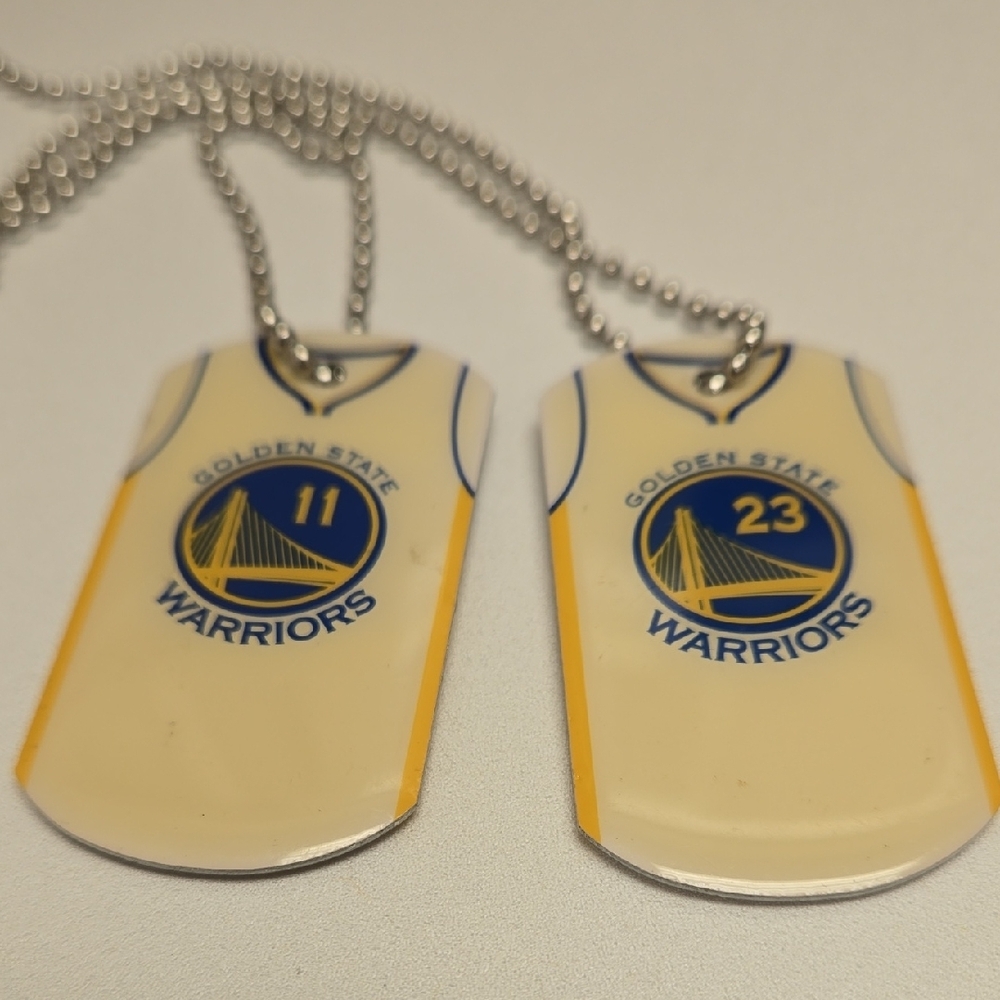 Golden State Warrior Jersey Number Dogtag Necklaces. Green And Thompson - Picture 3 of 3